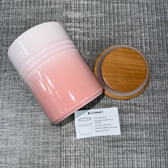 Le Creuset Canister Wood Lid w Tag - Picture 2 of 4